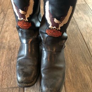 Black Leather Harley Davidson boots